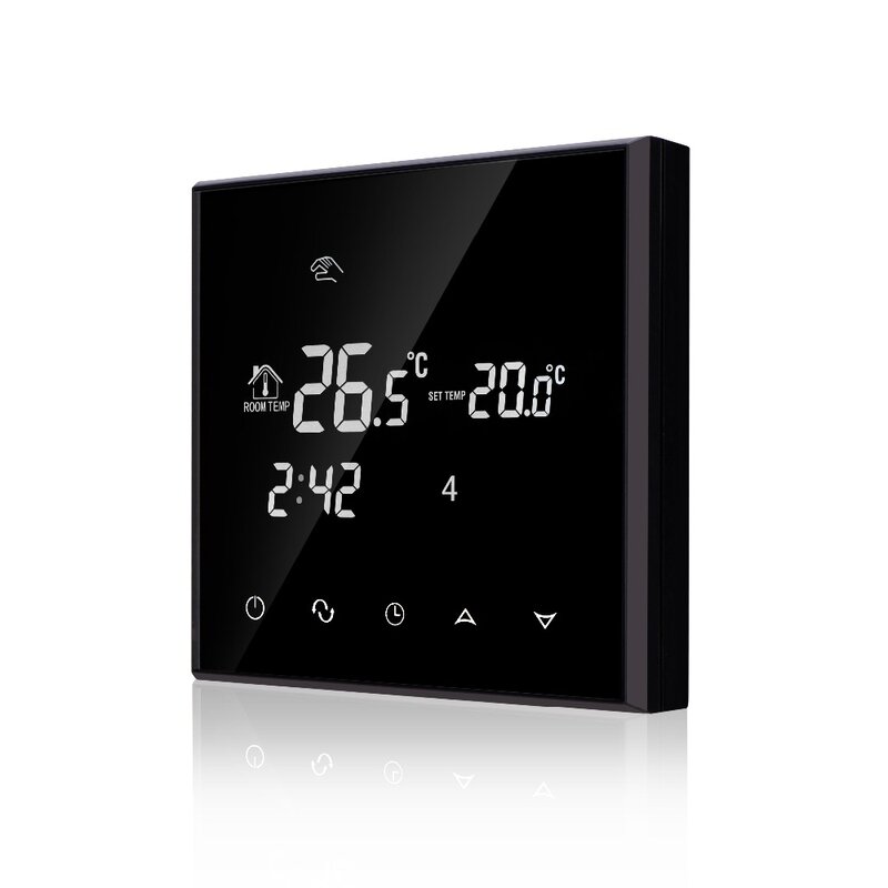 Thermostat électrique de chauffage au sol, 200-240vac, écran négatif en lettres colorées, 5 + 2 semaines, Programmable, 16a, sans Wifi