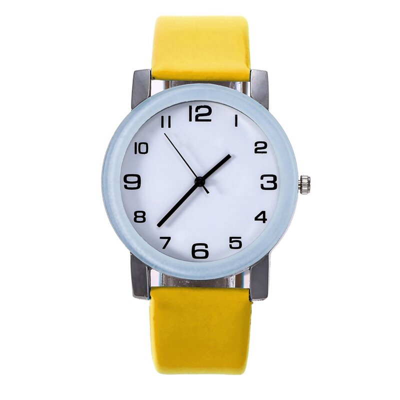Relógio de quartzo feminino clássico escala digital simples redondo feminino senhoras relógio
