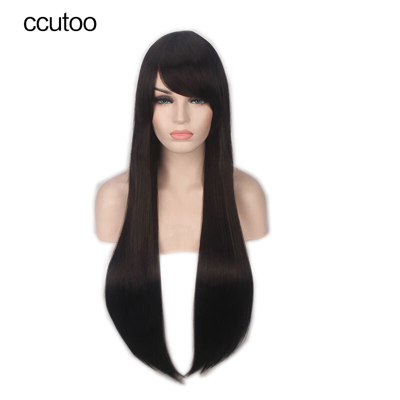 Ccutoo 80 см/32 дюйма 24 цвета прямые Длинные Синтетические волосы для женвечерние косплей полный парик