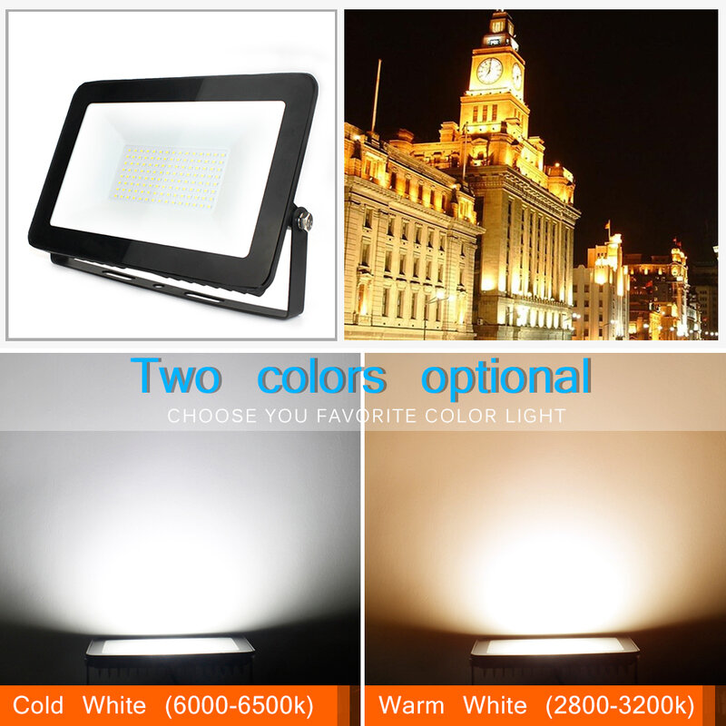 Reflector LED IP66 para exteriores, lámpara de pared, proyector, 10W, 30W, 50W, 100W, 150W, 220V