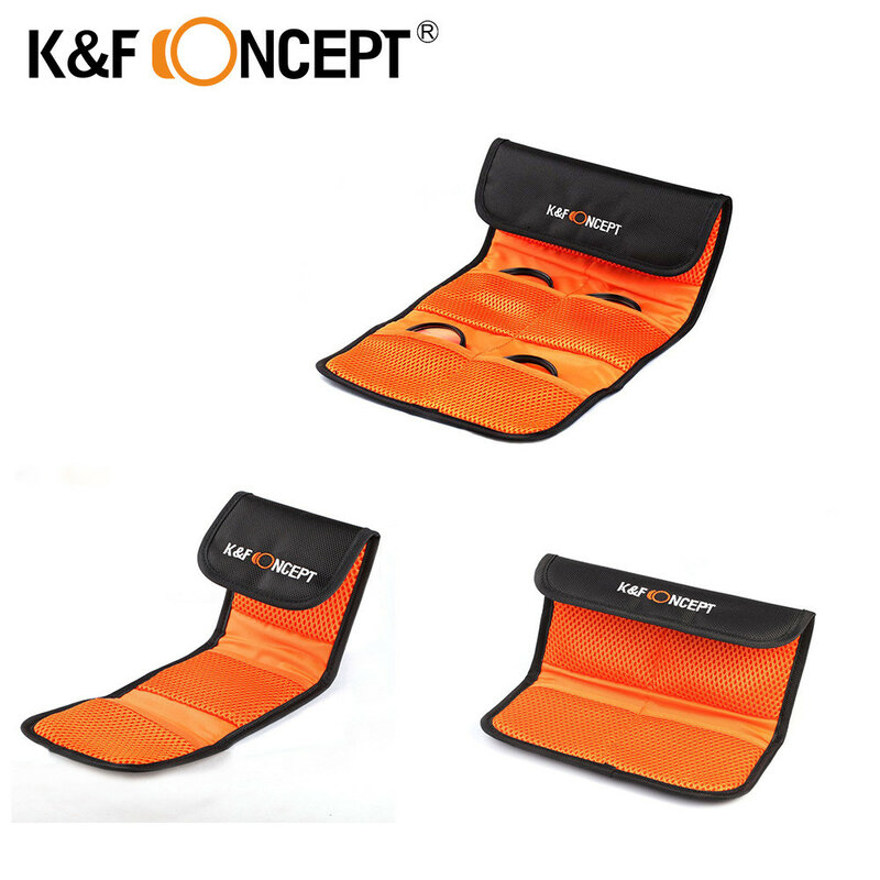 K&F CONCEPT Lens Filter Wallet Case 3/4/6 Pockets Bag for 49mm 52mm 55mm 58mm 62mm 67mm 72mm 77mm UV CPL FLD filter Holder Pouch