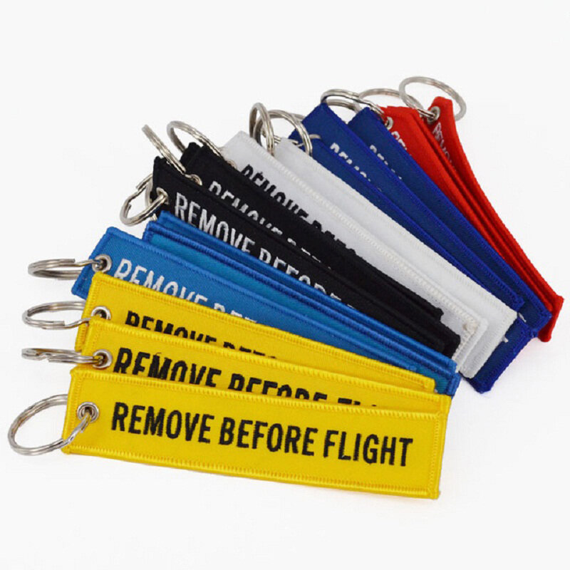 3 pz/lotto rimuovere prima del volo portachiavi per l'aviazione regali ricamo personalizzare portachiavi portachiavi portachiavi auto Sleutelhanger