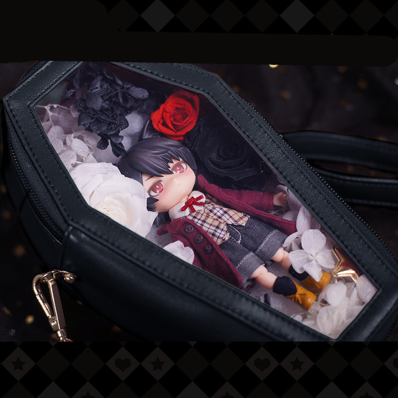 Harajuku japoński Anime Lolita małe torba kwadratowa torba na ramię przezroczysty przezroczysty Itabag słodkie lalki torba płótno Ita torba