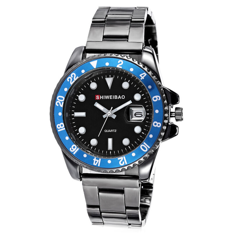 Популярные наручные часы для мужчин, модные женские аналоговые кварцевые часы, черные стальные автоматические наручные часы с датой, повсе...