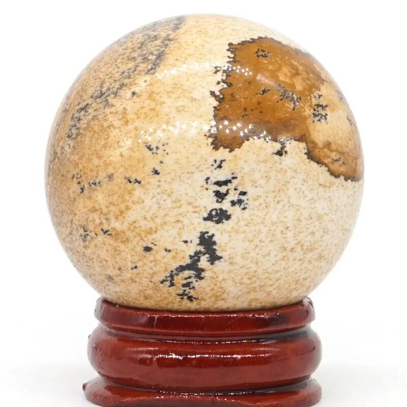 Naturalny obraz Jasper piłka naturalne kwarcowy mineralne kula masaż dłoni Crystal Healing Feng Shui wystrój domu akcesoria 40mm