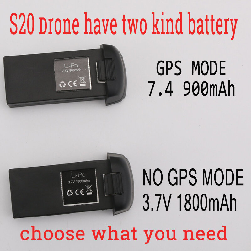 Пропеллеры для дрона S20, 3,7 в, 1800/7 мА · ч, без GPS, 900 в