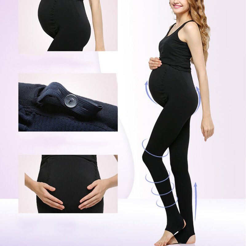 Collants de Compression pour femmes enceintes, bas de maternité à la mode, Support de ventre moyen 320D pour printemps et automne
