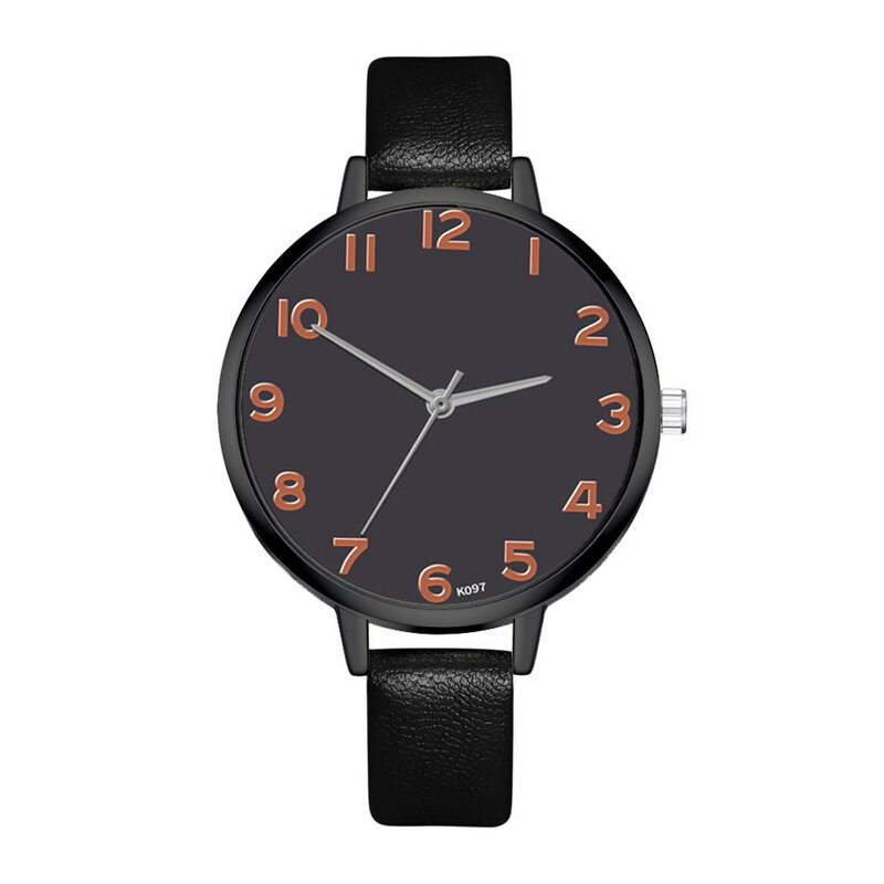Relógio feminino simples preto, relógio de couro fino, pulseira de couro, relógio infantil automático aaa, relógio arábico, relógio curren, erkek saat # a