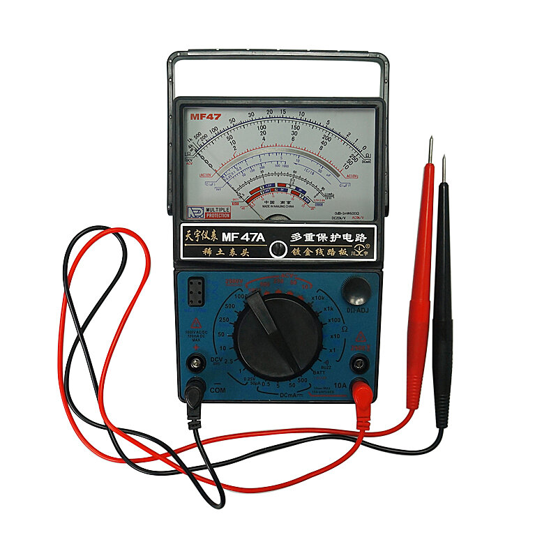 Amperímetro elétrico de alta qualidade ac dc, multímetro analógico mf47a, ampere, voltímetro e capacidade de medição