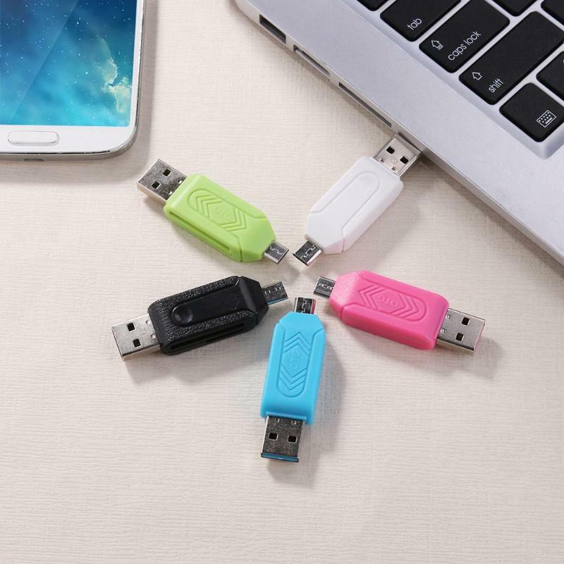 ALLOYSEED USB2.0 Micro USB OTG Card Reader for TF SD Memery Card for PC Mobile Phone for Android phone Computer notebook