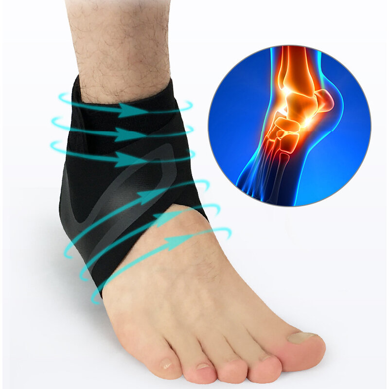 1pc esporte fitness tornozelo almofada protetor ok pano pressurizado banda anti-esporo ataduras respirável tornozelo suporte treinamento ginásio envoltório