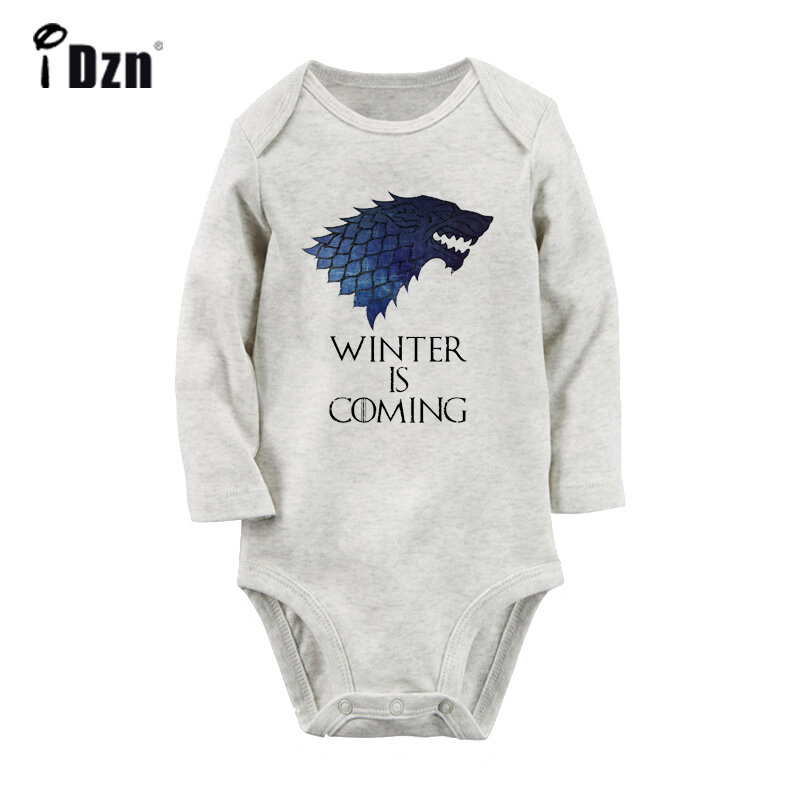 Winter Is Coming Design Newborn Baby Boys Girls Outfits Jumpsuit Print Infant Bodysuit Clothes 100% Cotton Sets Toddler Rompers