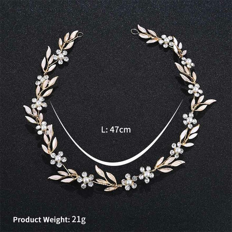 MOLANS Gorgeous Simple Leaf Floral Headbands for Bridal Wedding Accessories Gold/Silver Alloy Leaf Handmade Women Hair Ornaments