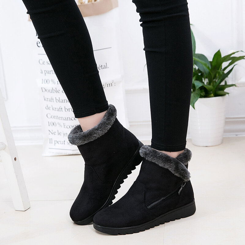 2018 Woman Shoes Woman Winter Snow Boots Warm Ankle Boots Platform Rubber Female Boots Winter Snow Footwear Lady Low Heel Shoes