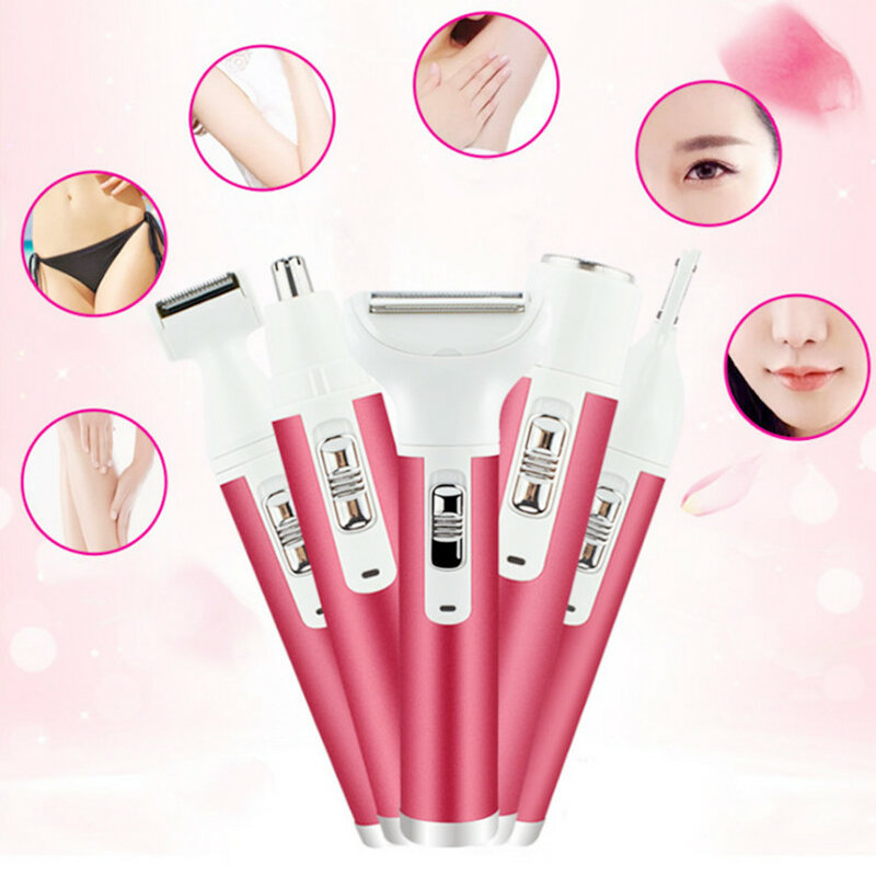 new five-in-one rechargeable Hot Waterproof women's electric hair shaver nose trimmer multi-function Underarm Body  female hair