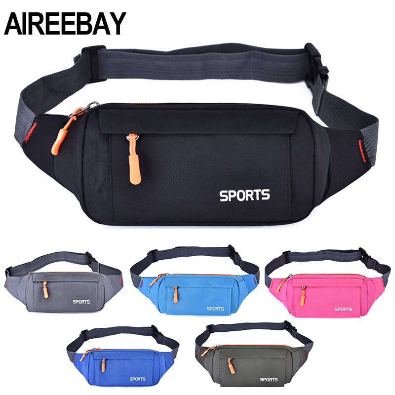 Aireebay-bolsa de cintura para corrida, à prova d'água, suporte para celular, para academia, fitness, viagem, bolsa de peito