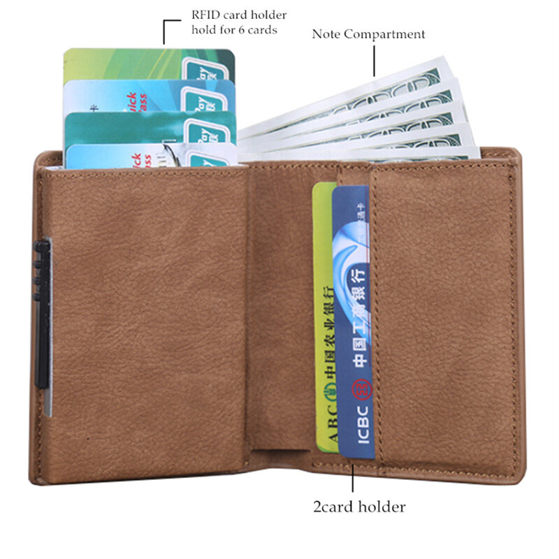 ZOVYVOL 2022 Unisex 지갑 RFID 알루미늄 상자 케이스가있는 신용 카드 홀더 ID 현금 카드 지갑 돈 지갑 스마트 지갑 7 색