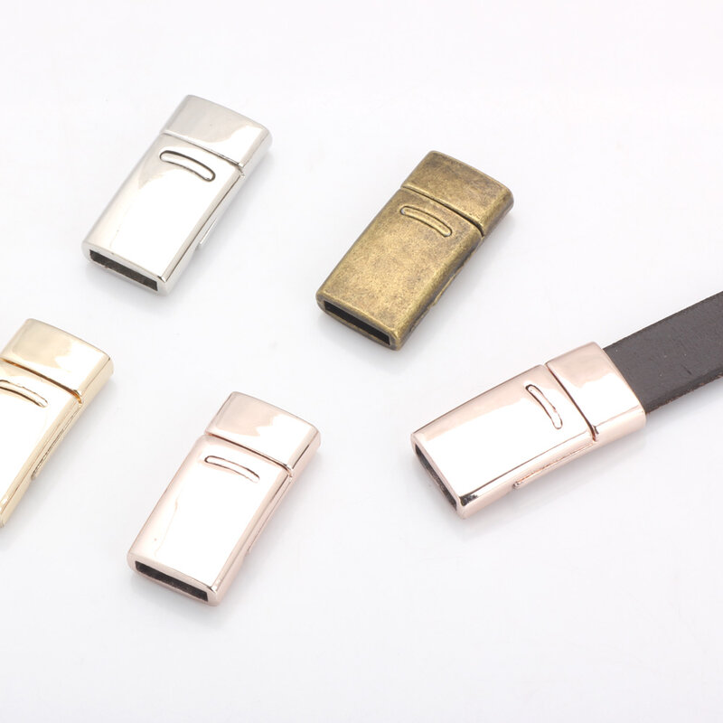 Fecho magnético para joias, 27*13mm 4 tamanhos rodio/rosa/kc ouro/bronze faça você mesmo caber 10*2mm pulseira de couro
