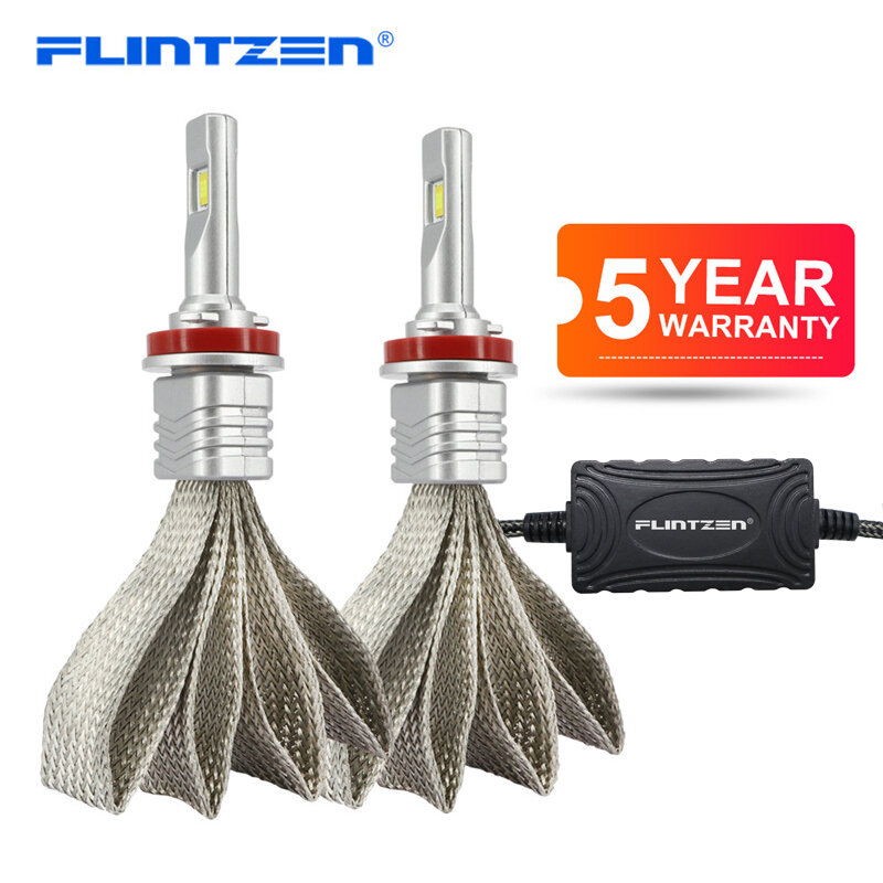 Flintzen-車のヘッドライト,led 6000k h7,h1 h11 9006 9005 9012 h4,led車の電球,csp,DC10-24V,2個