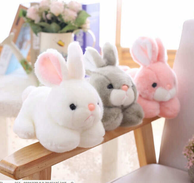 Милый розовый кролик anyuan15 см/20 см, плюшевые кролики, мягкие игрушки для девочек, подарки на день рождения, игрушки попсит