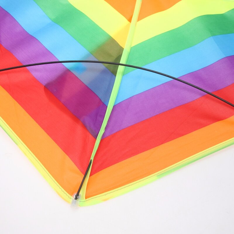 1pc arco-íris kite sem ferramentas de vôo ao ar livre diversão esportes fábrica pipa crianças triângulo colorido alta qualidade pipa fácil voar