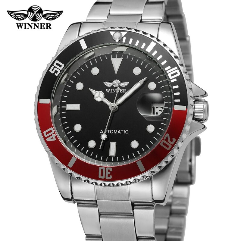 WINNER Famous Mens Brand Bezel Dial Automatic Mechanical Watches Male Stainless Steel Self-wind Business Clock Relogio Masculino
