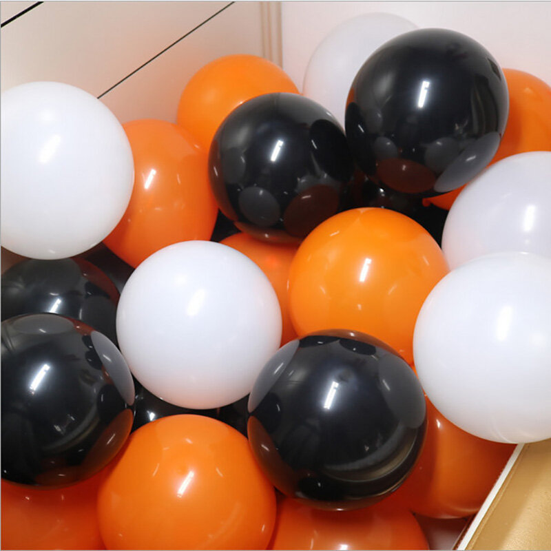 Воздушные шары для Хэллоуина, со скелетом, тыквой, черные, оранжевые, 12 шт.