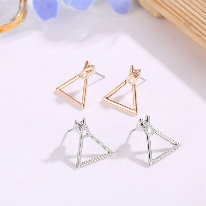 Creativa geométrica minimalista pendientes para las mujeres de moda de Metal Simples triángulo cuadrado pendiente Mujer chica Acc