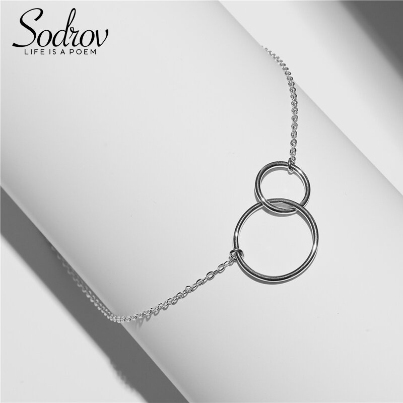 Sodrov Necklace Chain Jewelry Sterling Silver Elegant Fashion Ladies Link Women Round Fine Party