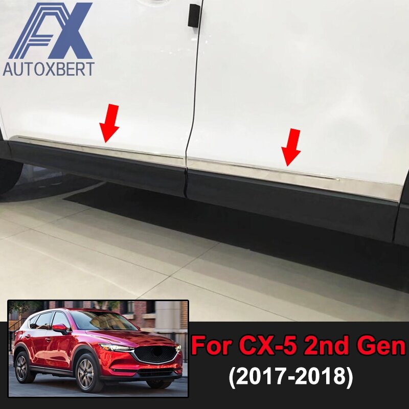 AX Car Styling drzwi chromowane linii bocznej kształt nadwozia udekorować listwa przykrywająca dekoracji ze dla Mazda Cx-5 Cx5 KF 2017 2021