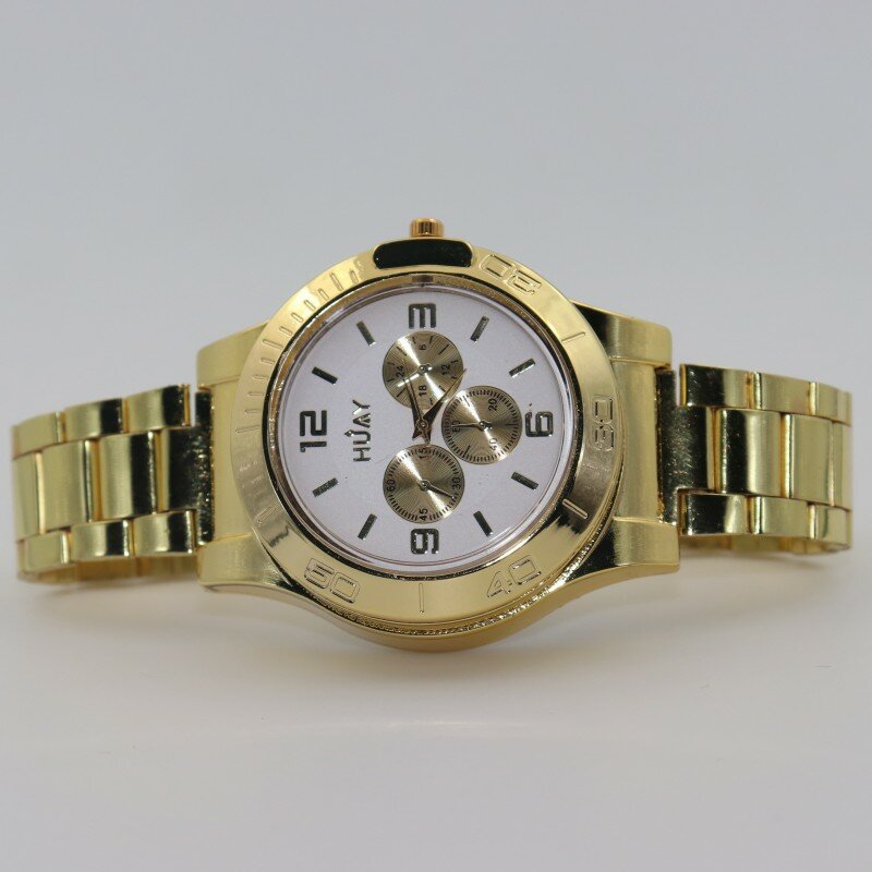 Cigarro mais leve relógios homem usb crechargeable relógio de quartzo casual luxo ouro aço inoxidável cinta mais leve f781 1pcs