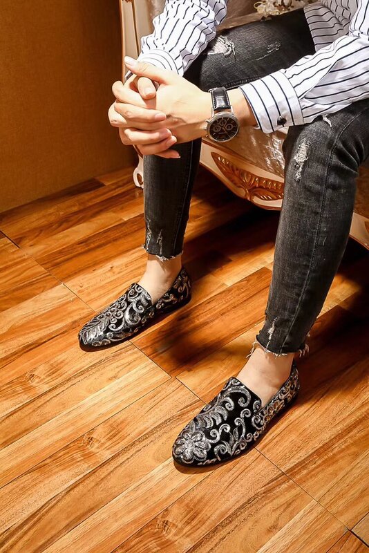 2018new スタイルの高級ブランド男性靴 sapato ソーシャル masculino メンズ手作り豪華な快適なスリップオンローファー