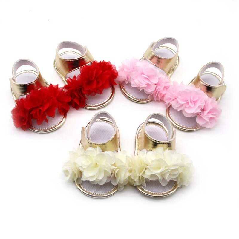Sandalias florales de princesa para recién nacidos zapatos suaves para cuna 