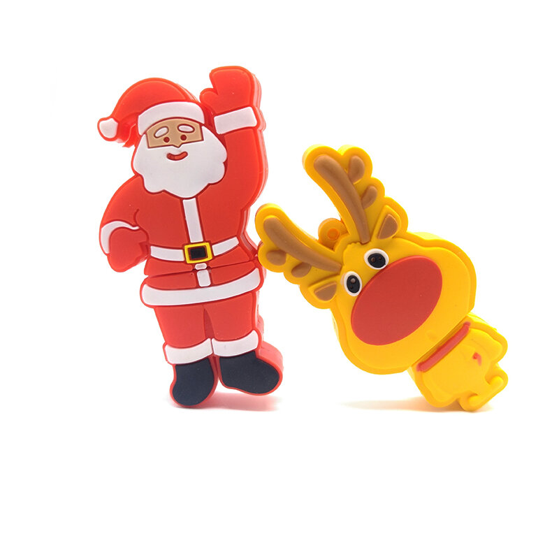 Pendrive regalo Di Natale usb flash drive 4GB 8GB 16GB 32GB 64GB del fumetto di Natale Babbo Natale/ pupazzo di neve/Cervo/Albero di memoria della penna del bastone drive