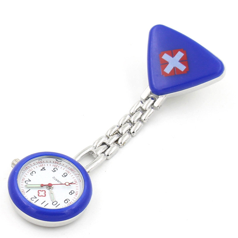 Portable Verpleegkundige Horloges Met Clip Rode Kruis Broche Hanger Pocket Opknoping Doctor Verpleegkundigen Medische Quartz Horloge Tt @ 88