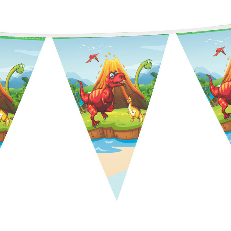 Juego de vajilla desechable con temática de dinosaurio de dibujos animados para niños, decoraciones para fiesta de cumpleaños, platos, vasos, servilletas, suministros para fiesta