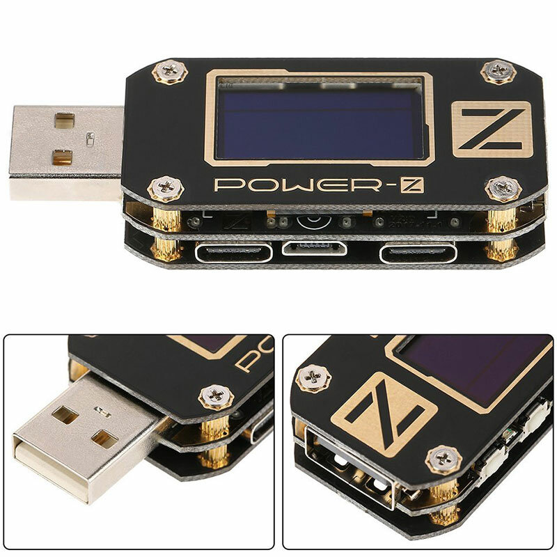 ATORCH POWER-Z USB Tester Type-c PD QC 3.0 2.0 Pengisi Daya Tegangan Saat Ini Ripple Dual Type-c KM001 Volt Meter Detektor Bank Daya