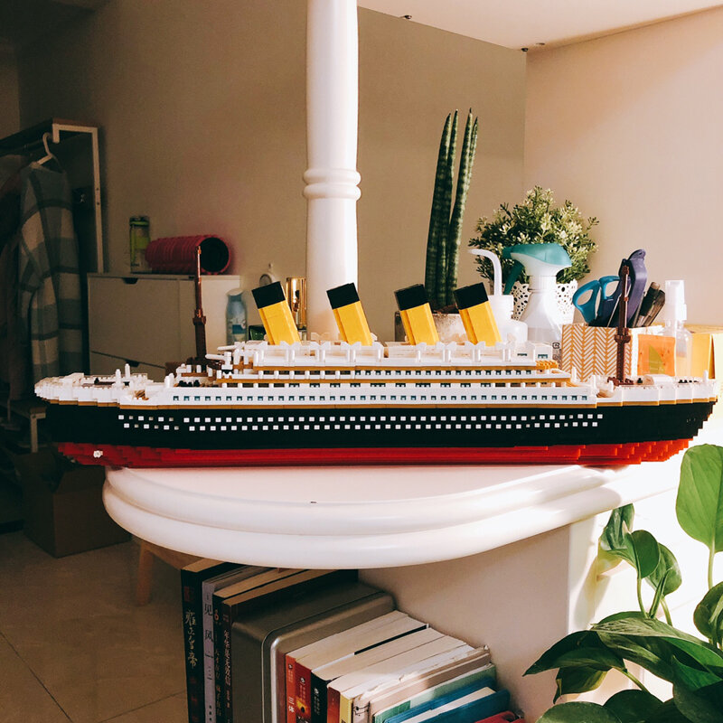 Clássico filme titaniced grande navio de cruzeiro barco 3d modle diy micro mini blocos tijolos montagem diamante edifício brinquedo coleção