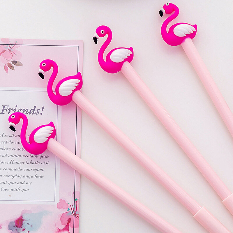 1 pz Cartoon Flamingo Gel Pen cancelleria coreana penna carina cigno penna firma in Silicone regalo creativo materiale scolastico Kawaii