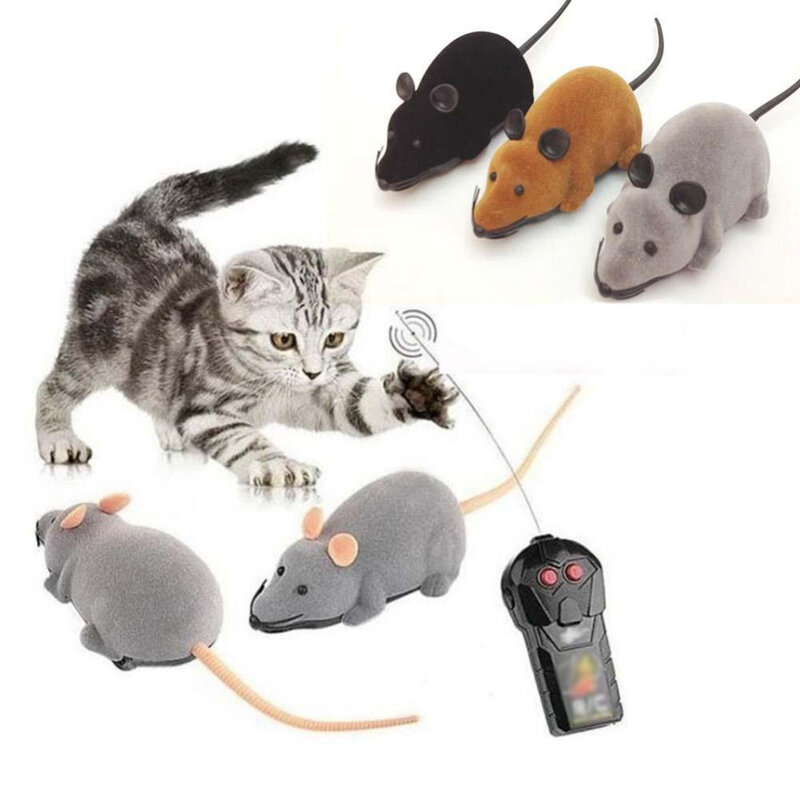 Hot 3 Colors Remote Control Mouse Toys Wireless Simulation Plush Mice RC Electronic Mice Toys For kids Funny toys Wholesale
