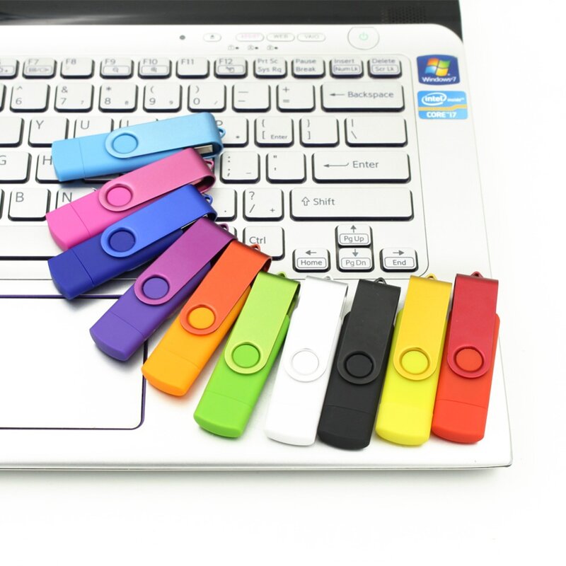 Флеш-накопитель USB OTG разных цветов, 4 ГБ, 16 ГБ, 32 ГБ, 10 шт./1 сумка