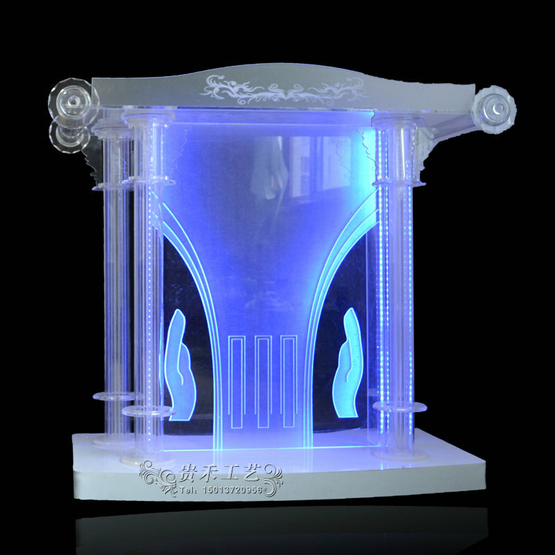 GUIHEYUN-púlpito de Iglesia transparente multifunción, Control remoto para controlar la velocidad de las luces, selección de colores
