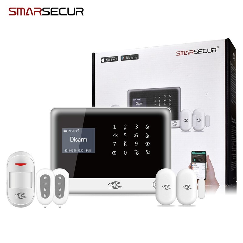 Smarsecur home security alarm WIFI Wireless APP Control home Security Alarm System