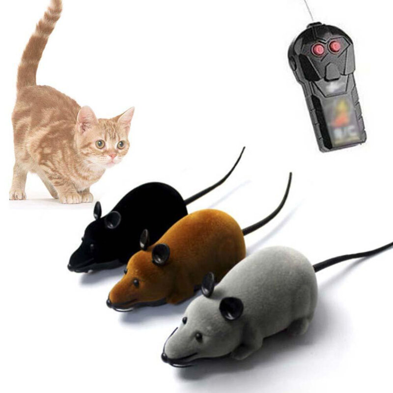 Hot 3 couleurs télécommande souris jouets sans fil Simulation souris en peluche RC souris électroniques jouets pour enfants jouets drôles en gros