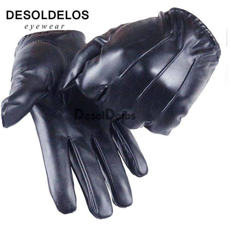 DesolDelos – gants sans doigts en cuir souple pour femmes, respirant, pour spectacle, soirée dansante, mitaines noires, R006