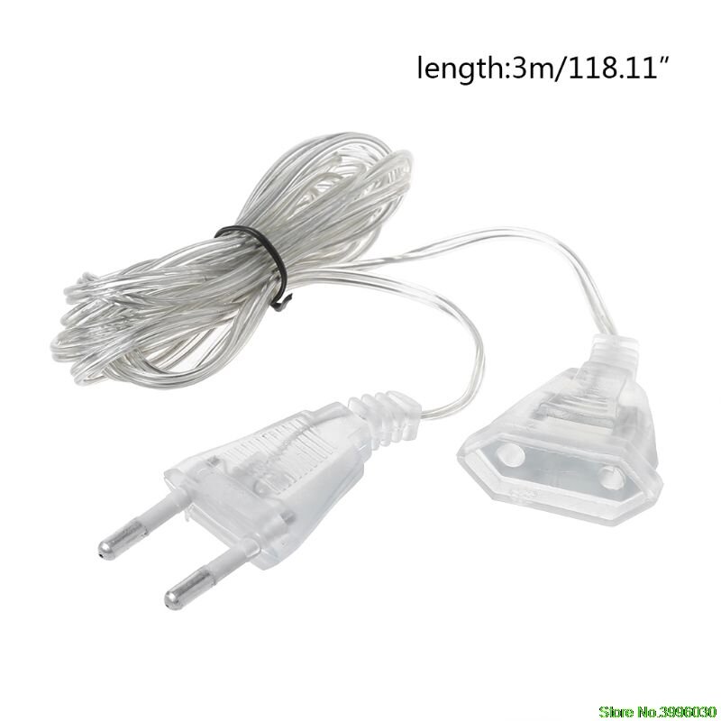2020 New 3m Power Extension Cable Plug Extender Wire For LED String Light Christmas Lights