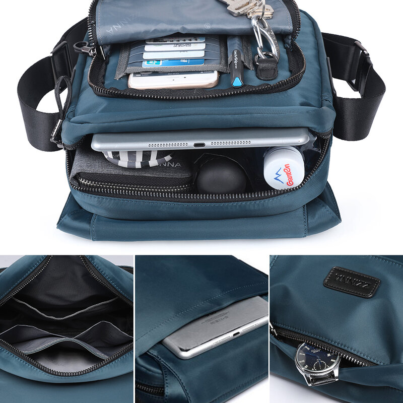 Zz5.0 bolsa transversal para homens e mulheres, bolsa de ombro transversal de alta qualidade com alça, bolsa de ombro impermeável para viagem de negócios, bolsa mensageiro para mulheres
