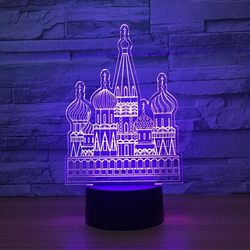 3d-настольная лампа в виде замка, светодиодный ночник с питанием от Usb для детского сна, домашний декор, праздничный подарок, 7 цветов