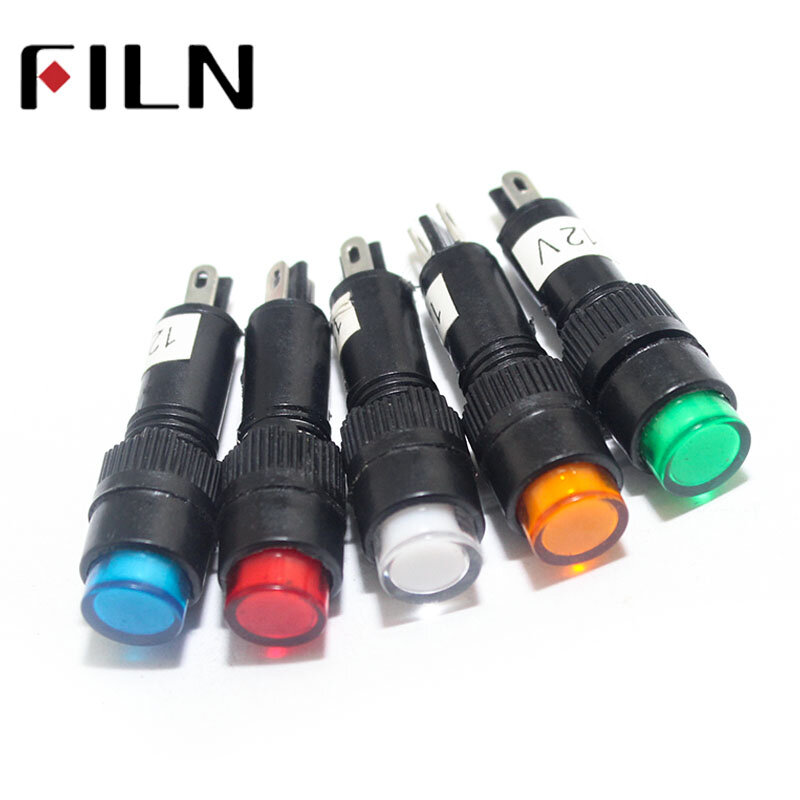 Lámpara indicadora de señal led, luz indicadora eléctrica de agujero de 8mm, 12 voltios, para efectos