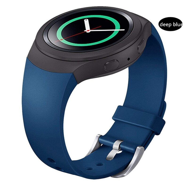 Osrui pulseira esportiva para samsung galaxy gear s2 banda r720 r730 pulseira de relógio inteligente pulseira de pulso de silicone correia de pulseira correa